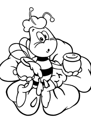 WIlly on the flower coloring page